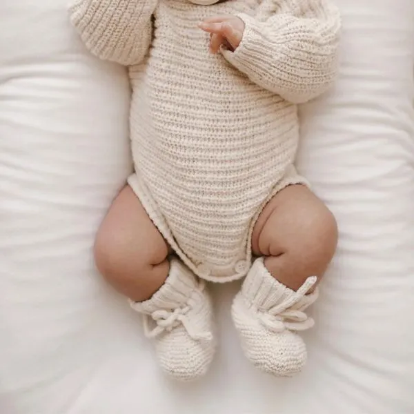 Ziggy Lou Textured Chunky Knit Booties - Honey